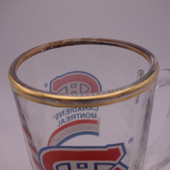 Canadiens Montreal Beer Glass with Handle and Gold Rim - Picture 8 of 12